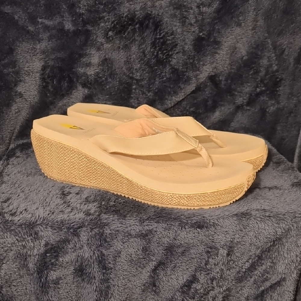 Volatile Tan Wedge Sandals
